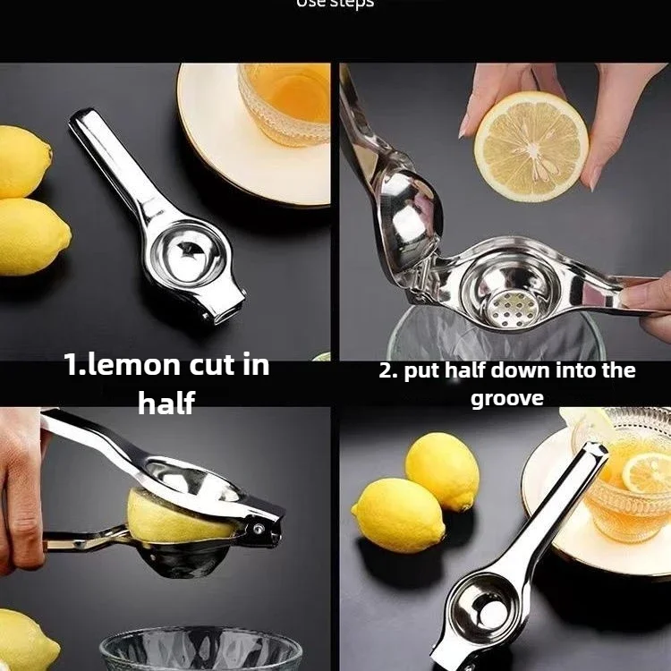 Home 304 Stainless Steel Manual Juicer for Squeezing Lemon Juice A Household Hand Pressed Orange Clip Mini Small Juicer Portable