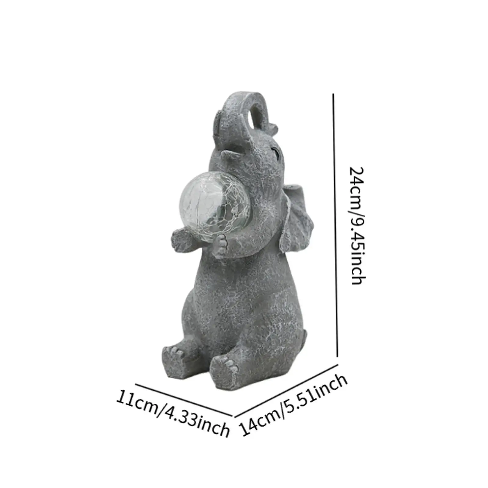Decorazione solare da giardino Statua di elefante Ornamento decorativo con luce solare per portico Balcone Patio Prato Regalo per donne Mamma Nonna