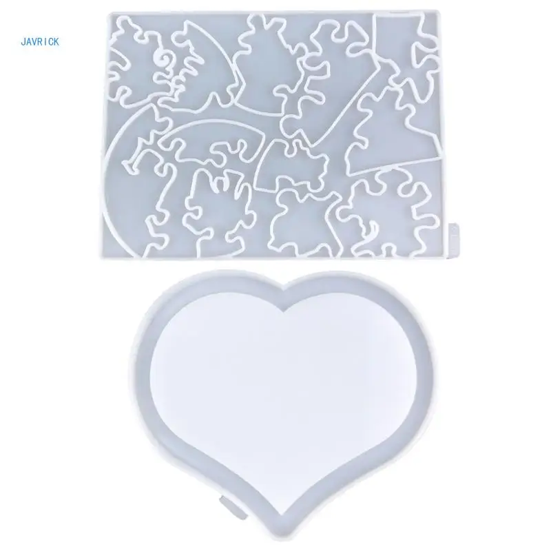 

Distinctive Heart Puzzle Ornament Mould Stylish Home Decors Charm Crafting Molds