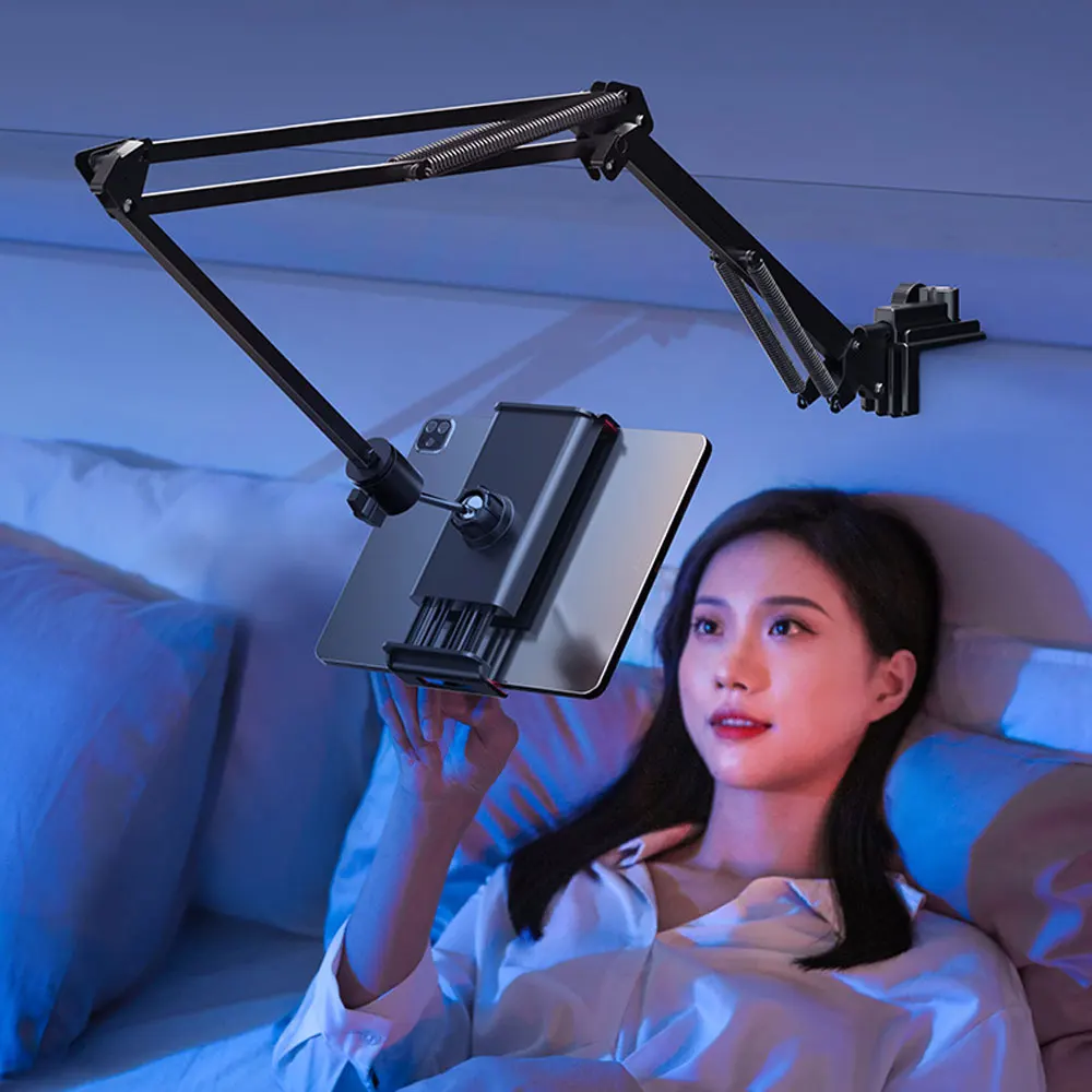 Tablet Stand 360° Rotating Bed Desktop Phone Mount with Aluminum Arm for iPad Pro Air Mini 4~11 Xiaomi Lenovo Samsung Tab Holder