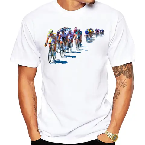 AMEITTE Summer Men Short Sleeve Meet For A Weekend Ride Bicycle T-Shirt Cartoon Bike Sport White Casual Hip Hop Boy Cycling Tee