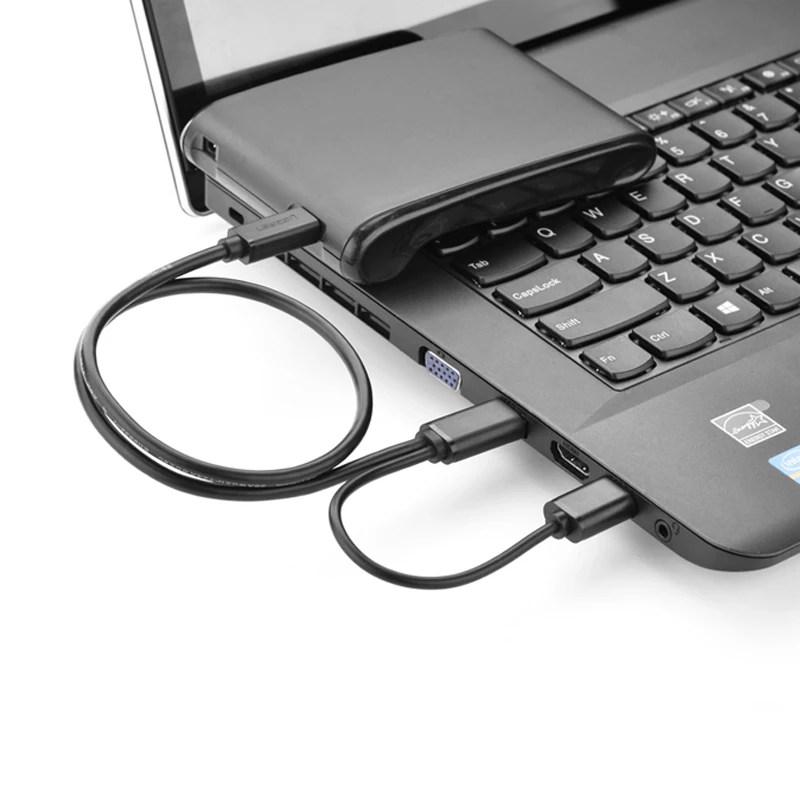 Kabel UGREEN Dual USB 2.0 do MINI USB (port T) do ładowania i transmisji danych