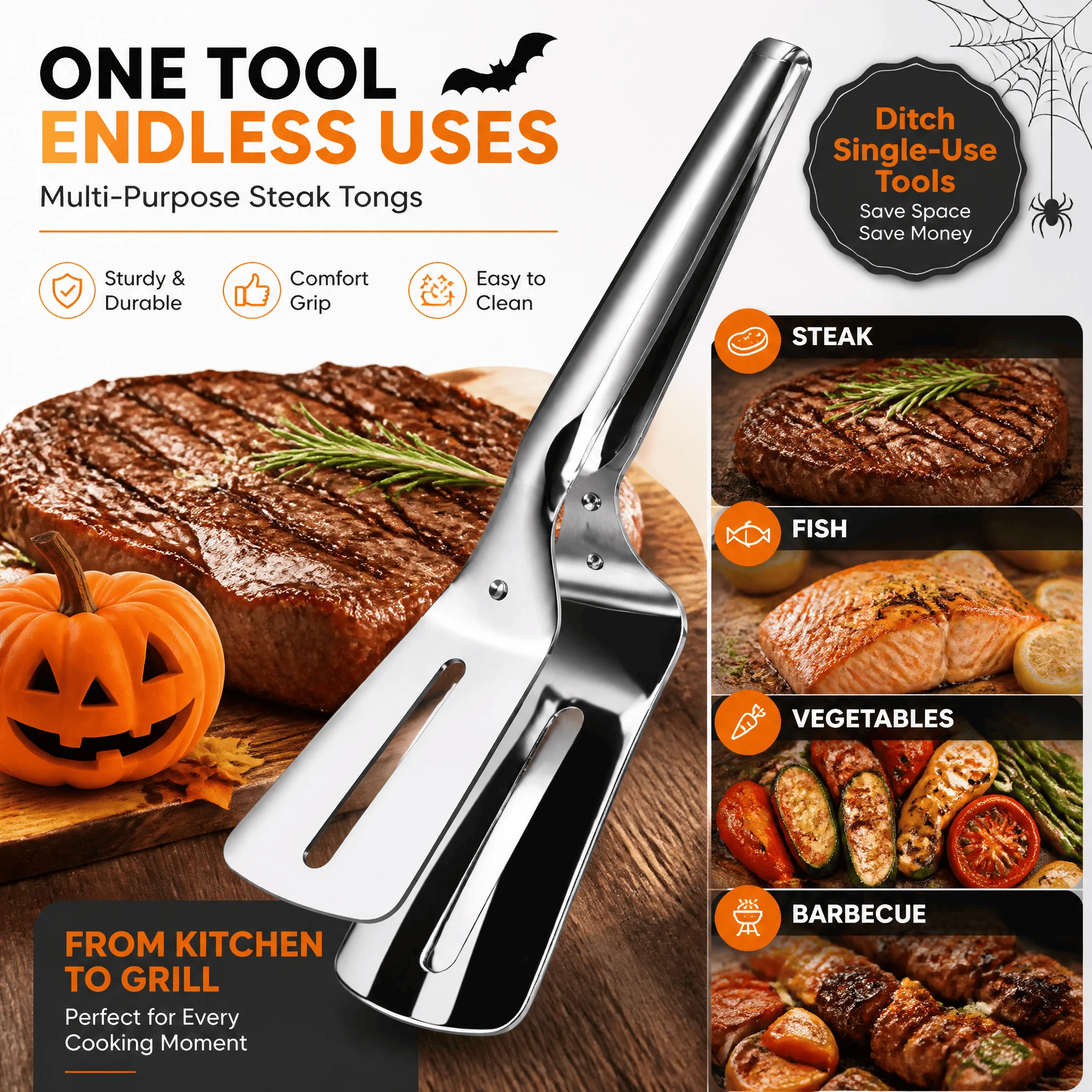 Offset Spatula Set - 1 adet Cadılar Bayramı Paslanmaz Çelik