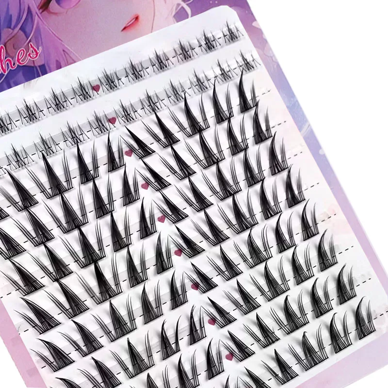 Pestañas postizas de aspecto natural estilo anime para DIY extensión de pestañas - 104 piezas, largos mixtos 6-15mm para cosplay, curvatura C 6
