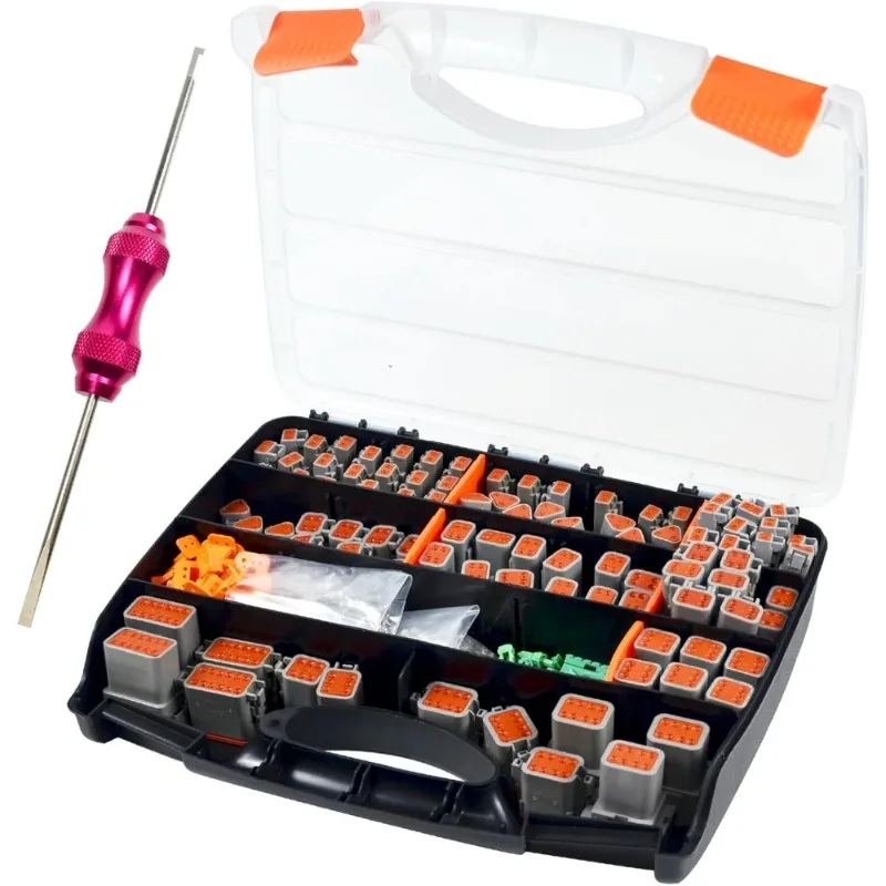 

Deutsch DT Connector Kit with Removal Tool 2 3 4 6 8 12 Pin Automotive Waterproof Electrical Connectors Grey