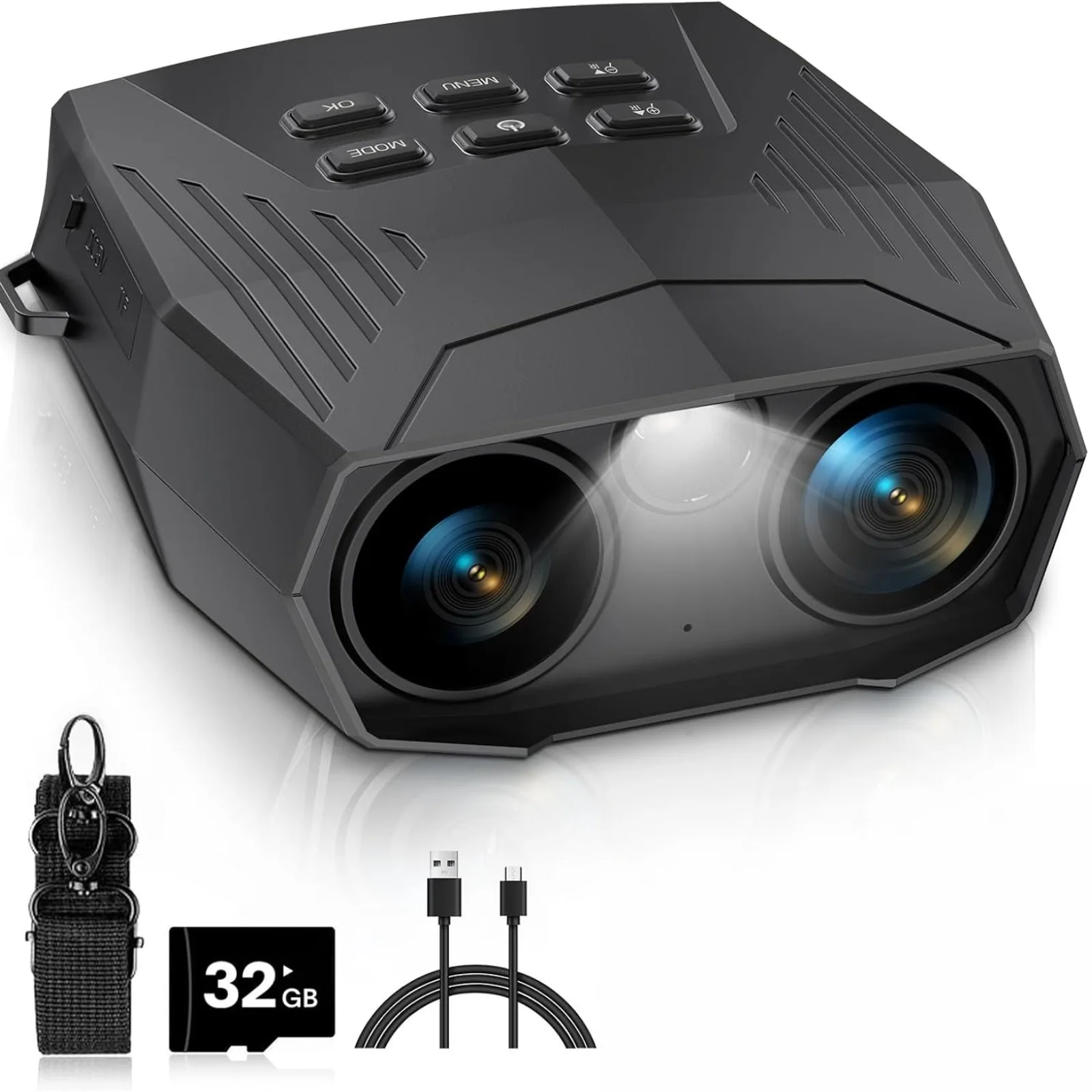 

5K Night Vision Binoculars for Adults 5000mAh Rechargeable Infrared Binoculars 10X Digital Zoom External Flashlight for Camping