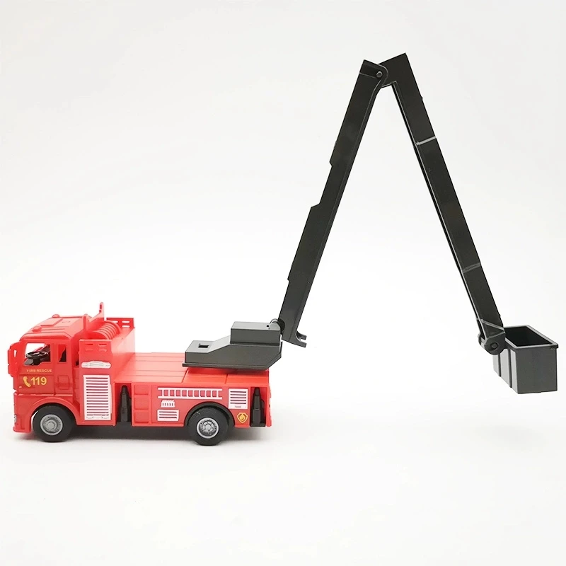 1: 64 plastic ladder fire truck model,simulation rescue car toy,original packaging children's toy,wholesale