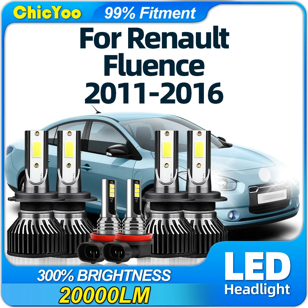 

LED Car Headlight Bulbs 60000LM Automobiles Lamp 12V Fog Lights 6000K White For Renault Fluence 2011 2012 2013 2014 2015 2016