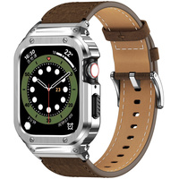 Suitable for Apple Watch S9/Ultra/7/8 Small Square Crazy Horse Leather Integrated Strap 40/41/44/45/49mm