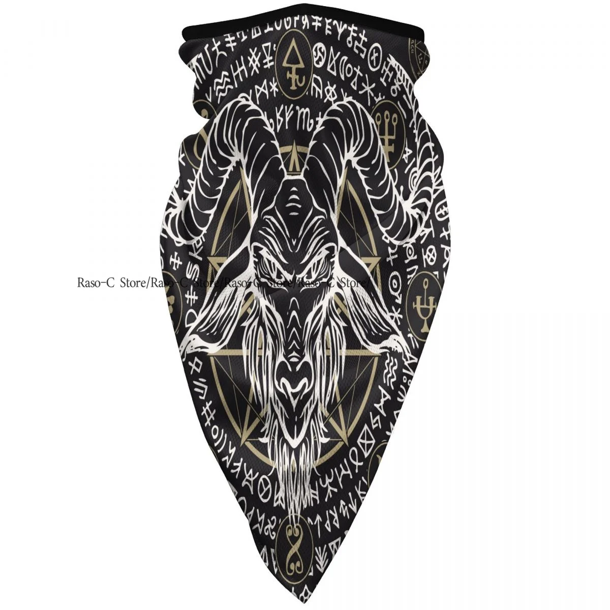 Summer Baphomet And Magic Runes Half Face Mask Windproof Cycling Hiking Mask Sport Scarf Neck Gaiter Bicycle Mask