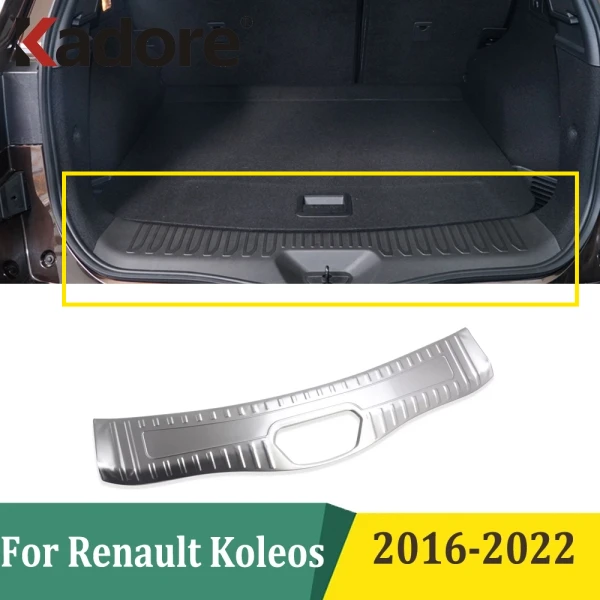 

For Renault Koleos 2016-2022 Inner Rear Bumper Pad Protector Trim Tail Trunk Scuff Plate Cover Car-Styling Accessories