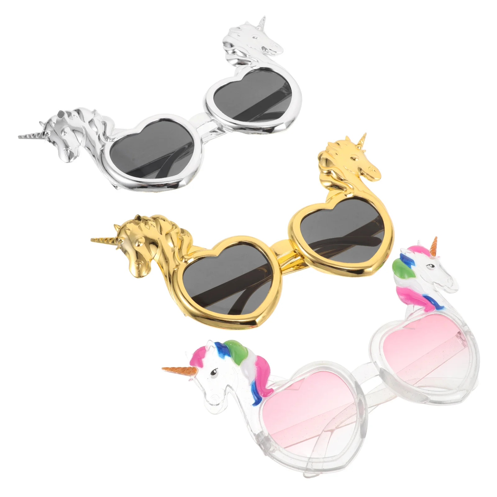 

3Pcs Unique Rainbow-Themed Glasses Fun Party Sunglasses for Birthdays Weddings Showers Creative Photo Props Reusable