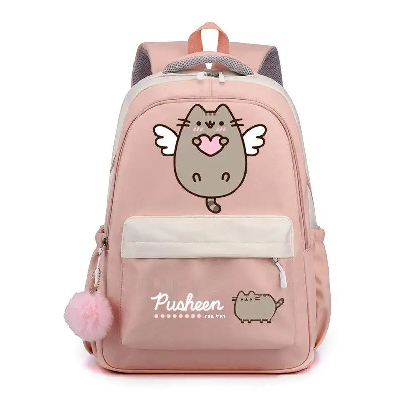 New Fat Cat Backpack Sweet Soft Large Capacity Student Schoolbag College Students Patchwork Laptop Simple Mochilas