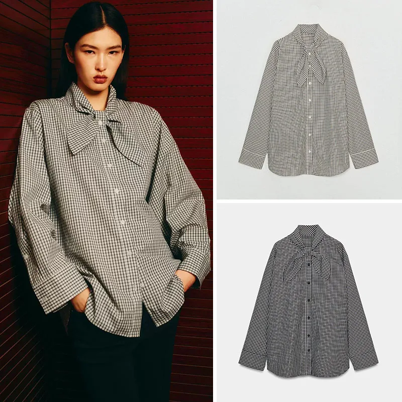 

Весенняя новинка: Модный женский шелковый шарф в клетку в студенческом стиле ZA2026 – Элегантная трендовая одежда для молодежи