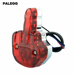 Universal Motorcycle LED Middle Finger Rear License Plate Stop Light Tail Lamp White Light For Harley Chopper Custom