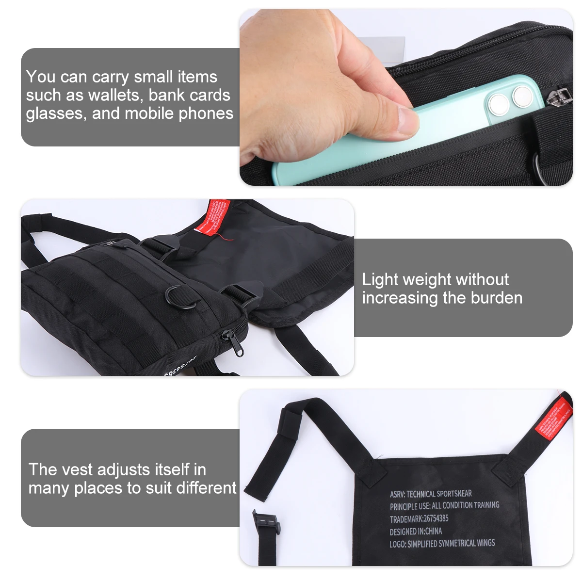 

Large Capacity Backpack Laptop Rucksack Trekking Running Outdoor Climbing Bag Nylon for Camping Vest