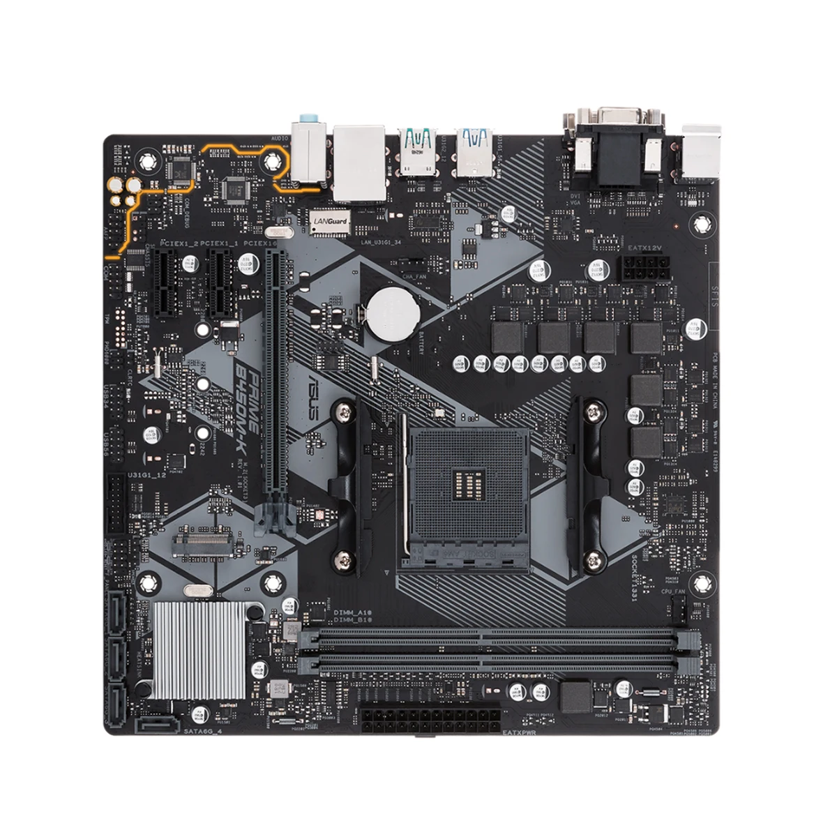 ASUS PRIME B450M-K PC Motherboard Micro ATX AMD B450 Supports Ryzen 7 5700x 5700x3d 5600 5500  Socket AM4 DDR4 M.2 USB3.1 Gen1