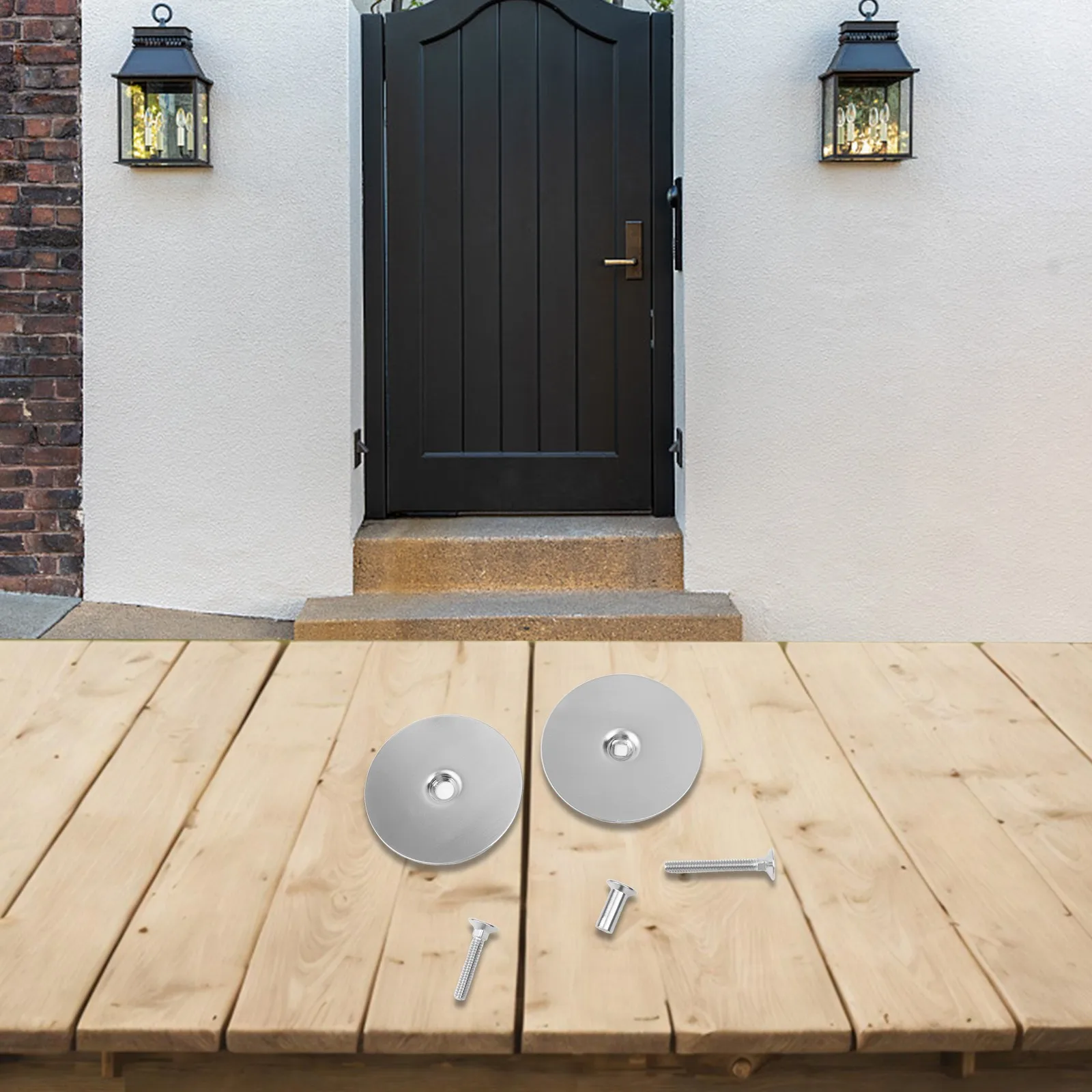 Door Renovation Hole Cover Plate Easy Installation Hardware Solution Furniture Installation Kit Included Steel Material