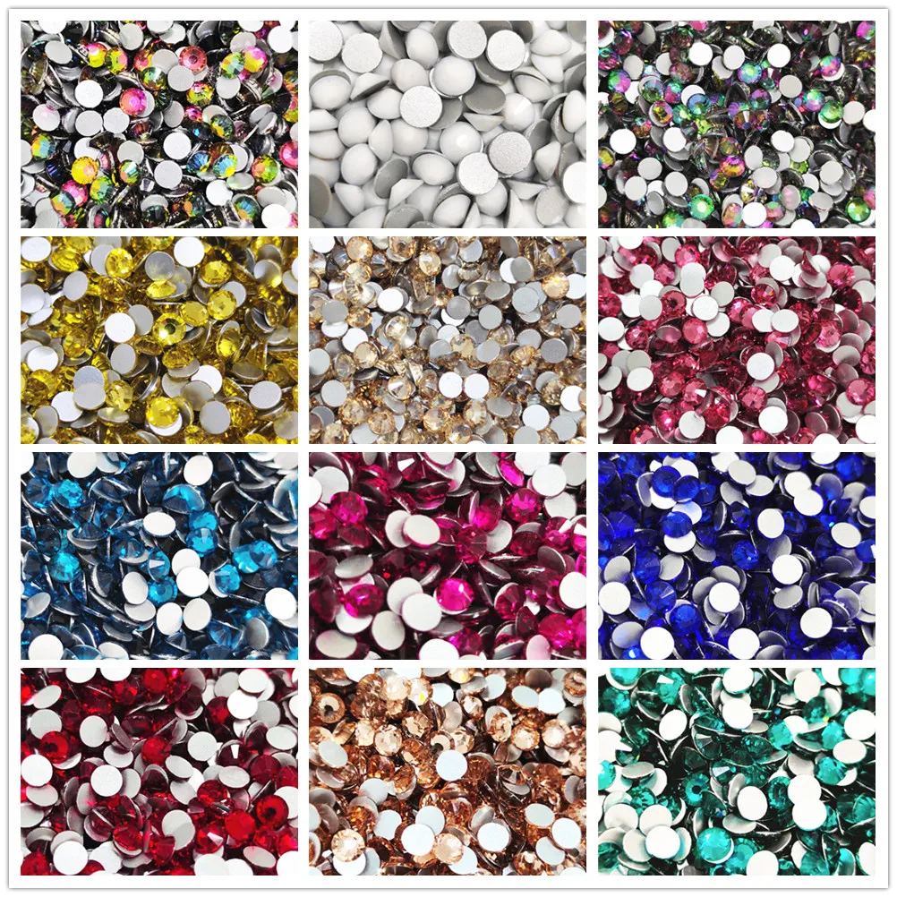 

ss6~ss34 AAAAA Top Quality Crystal Non Hotfix Rhinestone Super Bright Glass Strass 3D Nail Art Decoration DIY Dress Clothing