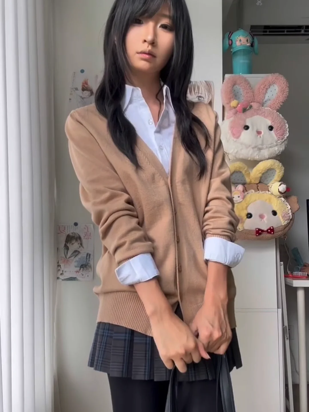 

Tea Color Knitted Open Cardigan Sweater Women's Outerwear Autumn Winter New Sle Japanese School orm Jk orm Coat