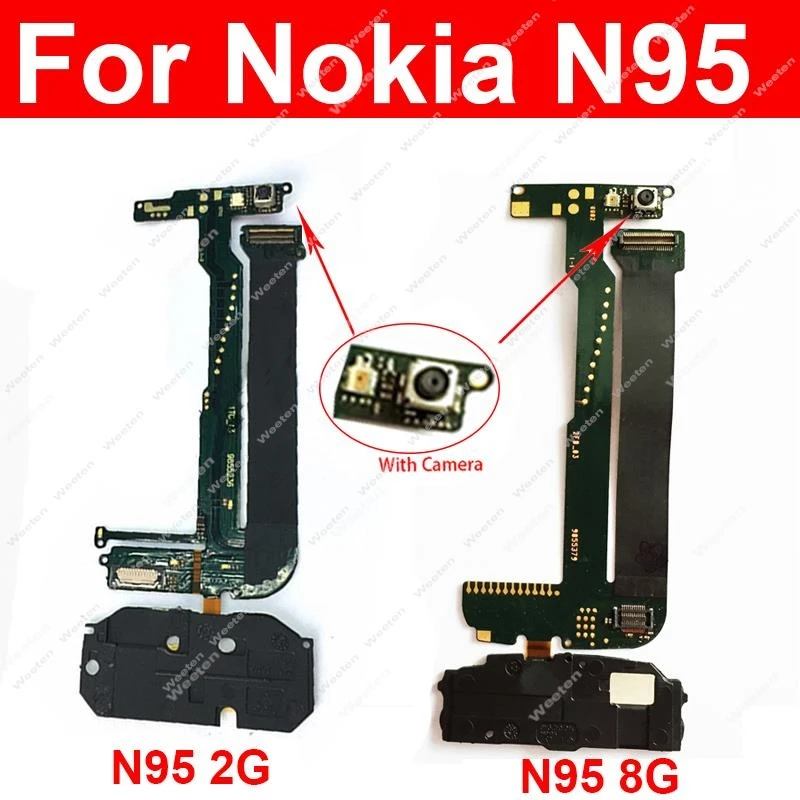 LCD Screen Flex Cable For Nokia N95 N96 2GB 8GB Keypad PCB Flat with Front Camera LCD Flex Ribbon Connector Replacement Parts