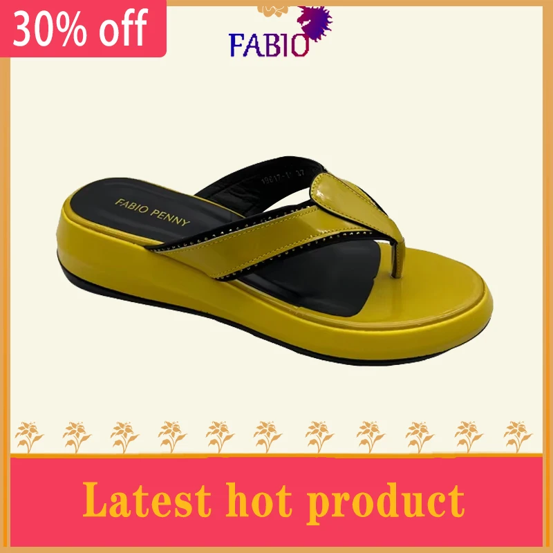 FABIO PENNY's new summer outdoor play casual beach solid color fashion flip-flops Simple party pop women's slippers