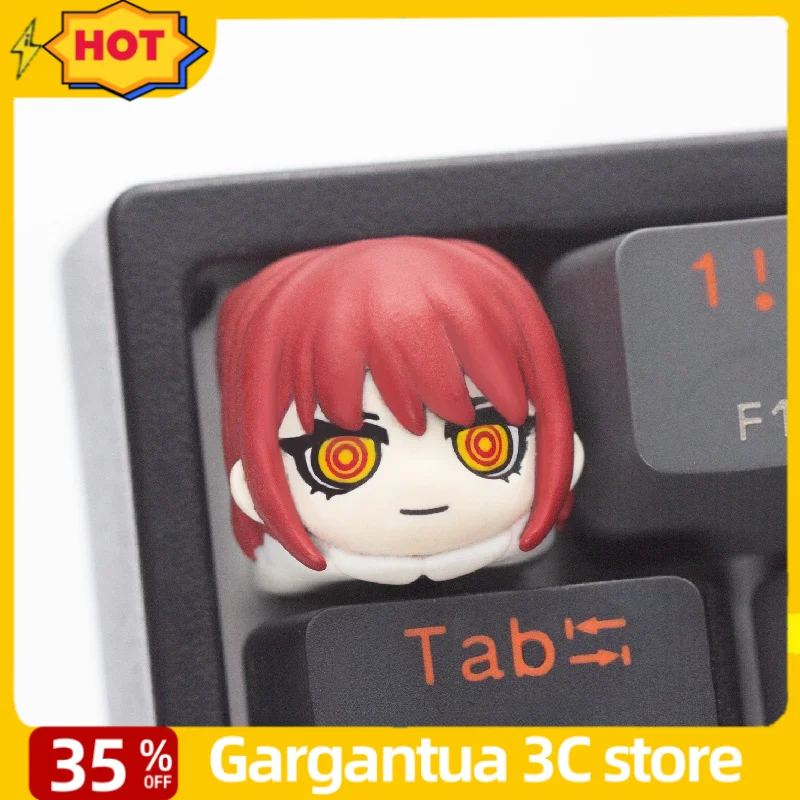 

Cute Makima Anime Keycap Mechanical Keyboar 1pcs Cherry R4 Profile Resin Collectibles Gift Custom Game Keybaord For Cross Axis