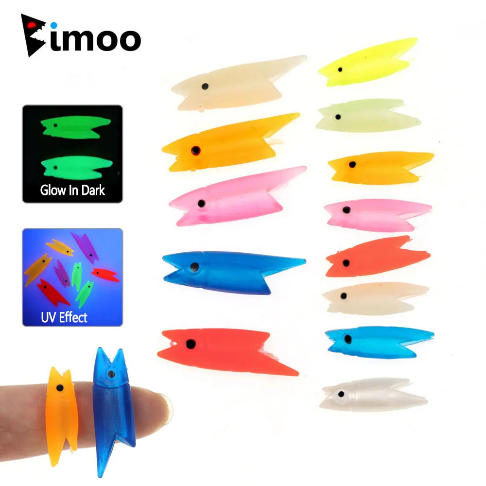 Bimoo 50 Stück 0,3g 0,7g Leuchtende Silikon-Fischköpfe DIY Sabiki Rig Material Meeresfischerei-Köder für Makrelen Weißfisch-Angelausrüstung – Detail 1