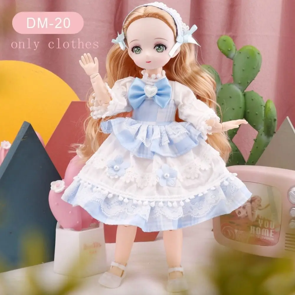스커트 30cm BJD 인형 옷 화려한 귀여운 1/6 BJD 인형 옷 움직이는 몸 귀여운 11인치 BJD 인형 드레스 면 인형