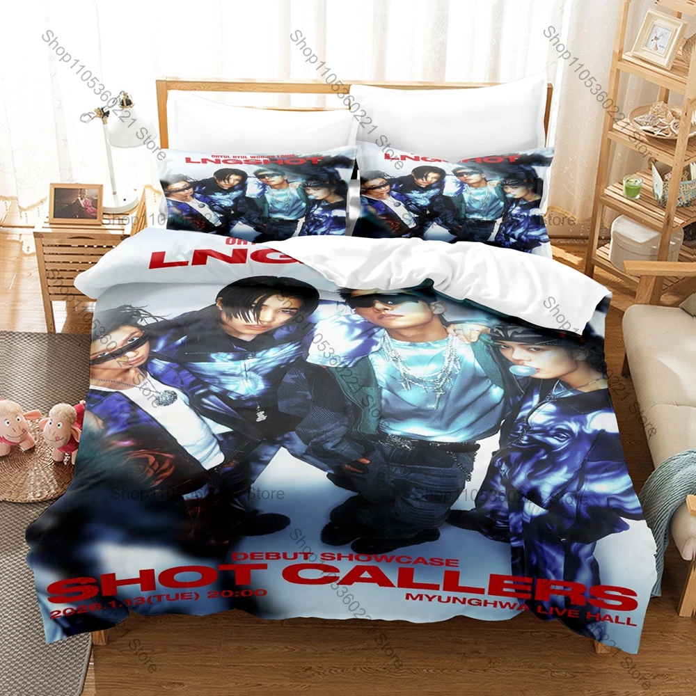 Jay Park Produced LNGSHOT Debut Album Merchandise Duvet Cover Set 1 Duvet Cover + 2 Pillowcases Kpop Fan Holiday Present