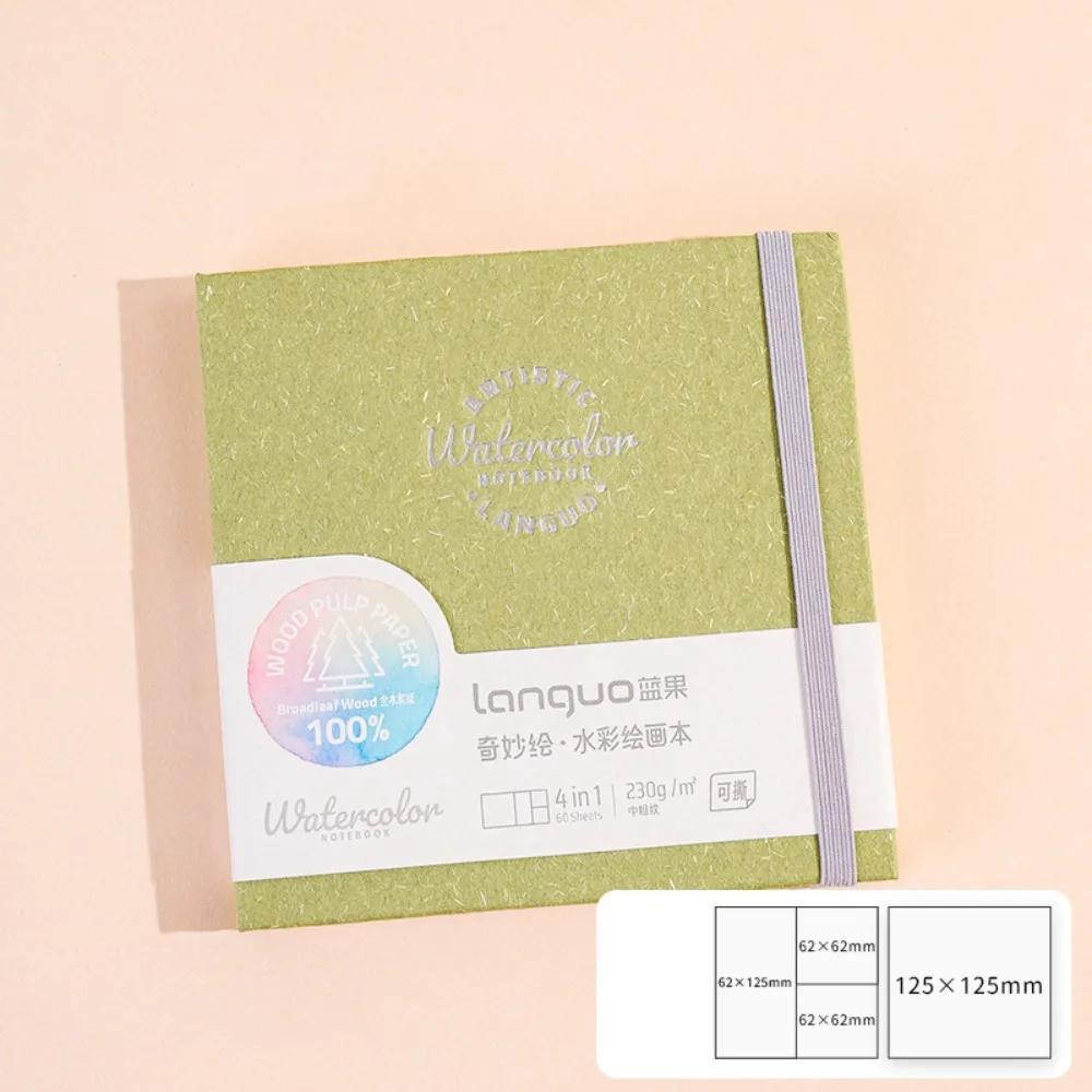 

Multi-functional Tearable Watercolor Paper Book Portable 3-in-1 Art Painting Book Blank Inner Pages Sketchbook Students