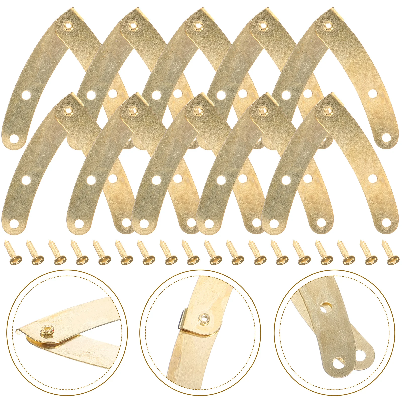 10 Pcs Lid Hinge Support Toy Box Chest Hardware Hinges Heavy Duty Metal Lift and Stay