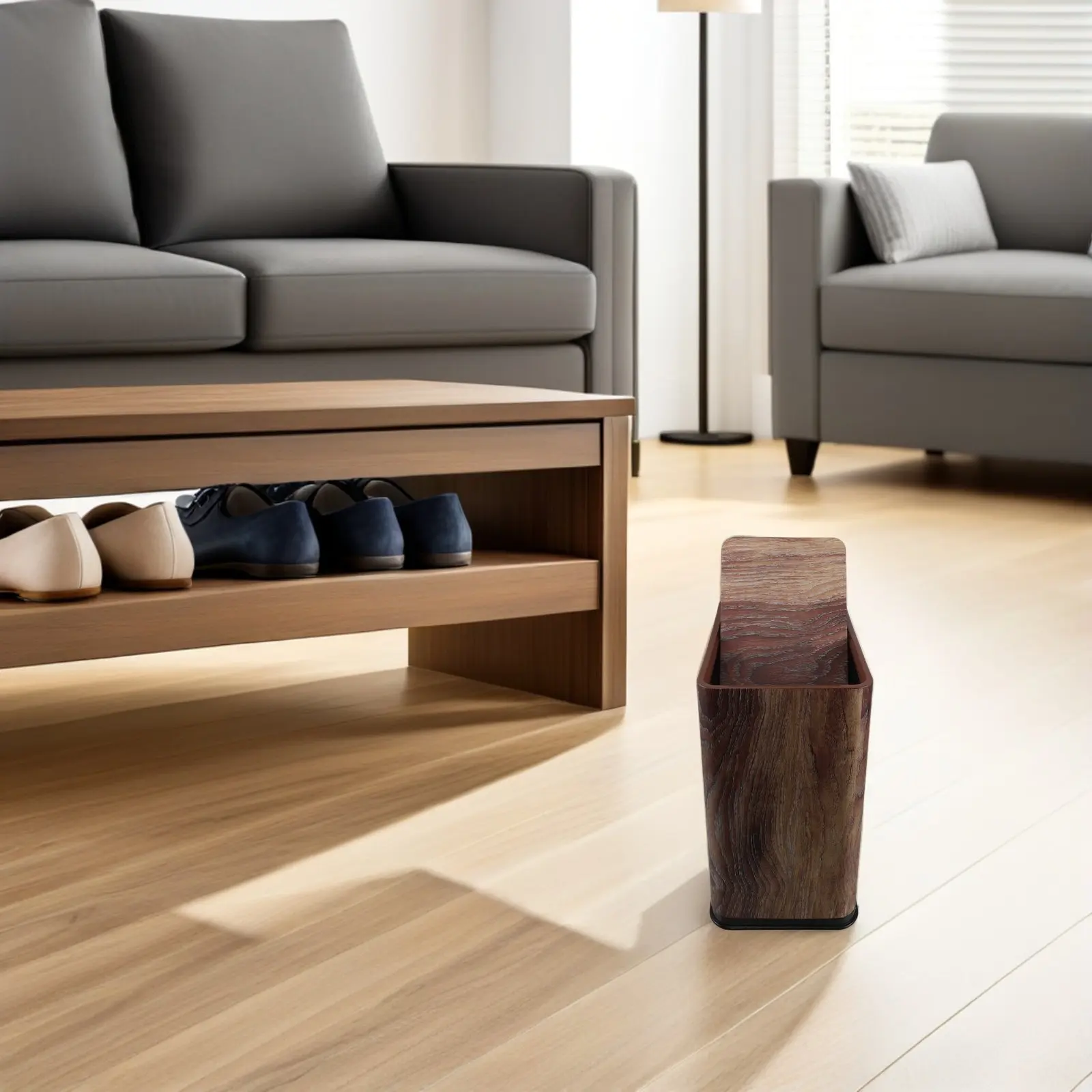 

Узкое пластиковое мусорное ведро: тонкая прямоугольная корзина для отходов с откидной крышкой для кухни и гостиной – без запаха, экономит место, для использования в помещении