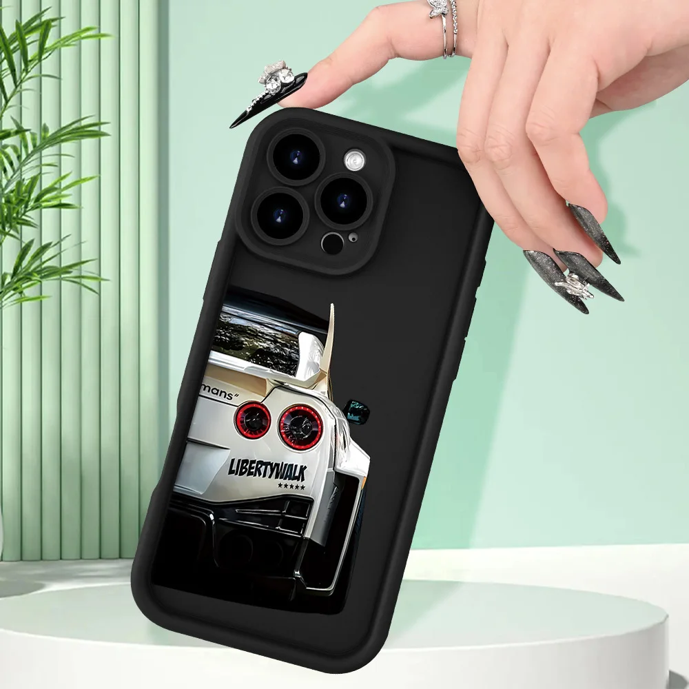 حافظة هاتف بنمط ضوء خلفي للسيارة إبداعي، لهاتف iPhone 16 15 14 13 12ProMax