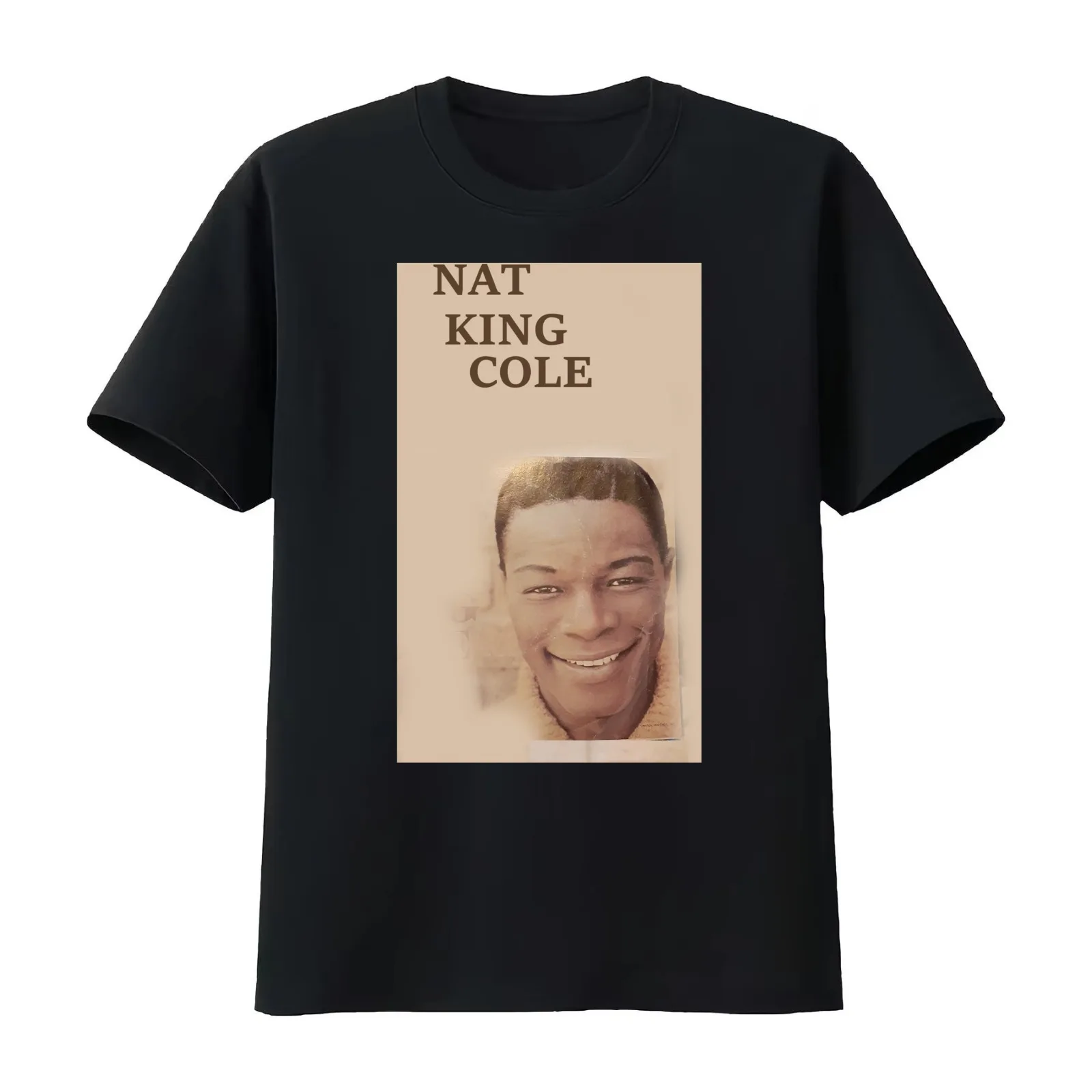 Copy of Nat King Cole Jazz Lounge Pop Crooner 50's classic unforgettable T-Shirt Summer Casual Cotton Tee 100% Cotton