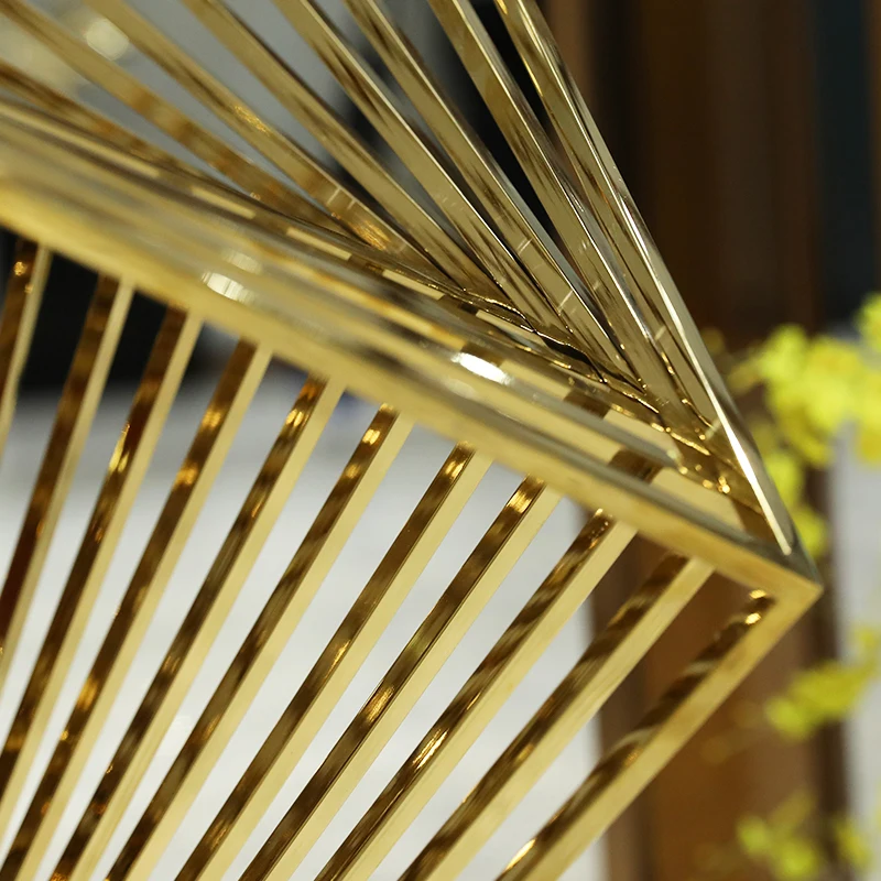 Large scale geometric handicraft sculpture with metal decoration in the lobby of a hotel company using floor to ceiling