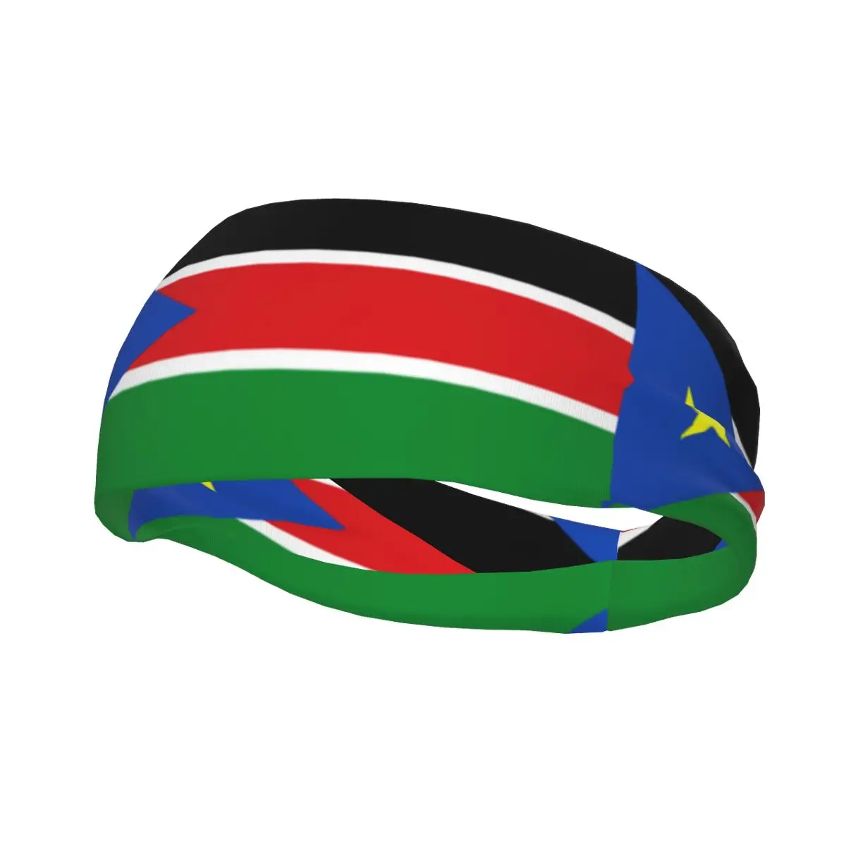 Custom Zuid Sudan Vlag Sport Hoofdbanden Voor Vrouwen Mannen Rekbare Vocht Wicking Gym Zweetband