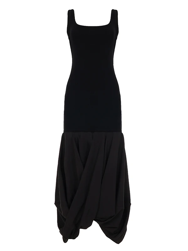 Ele Bla Gola Quadrada Slim Fit Strapl Dr Romore Faion Feminino Cintura Alta Gaze Fibra Primavera Verão Outono