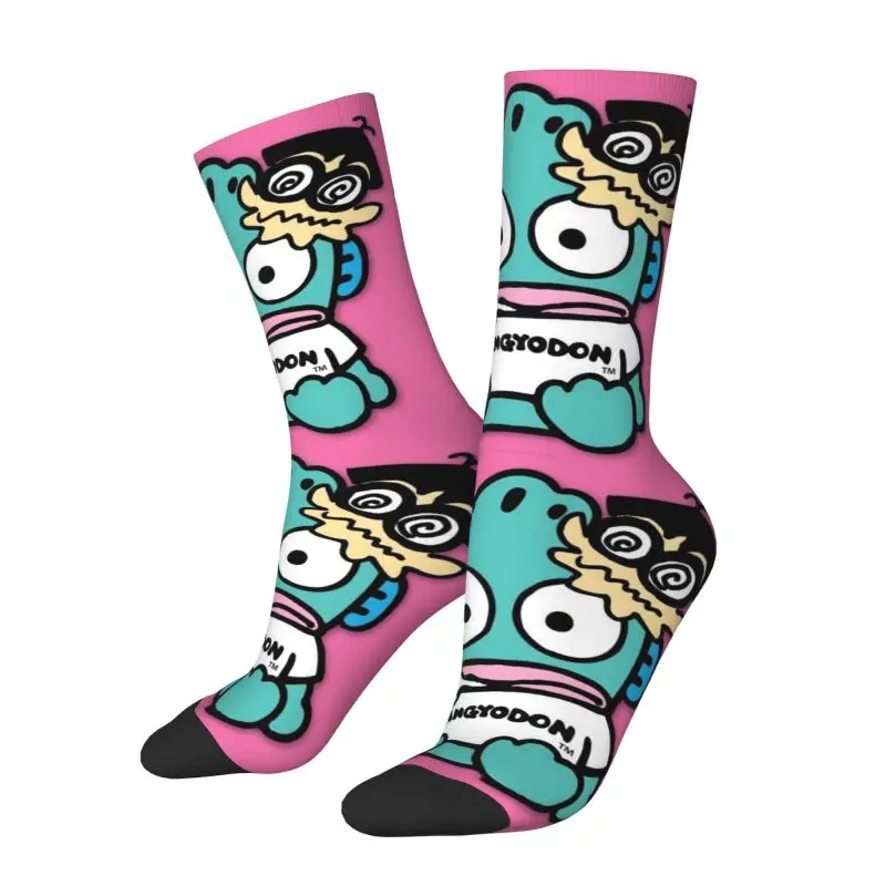 Custom Funny Men's Hangyodon Dress Socks Unisex Warm Comfortable 3D Printing Anime Crew Socks