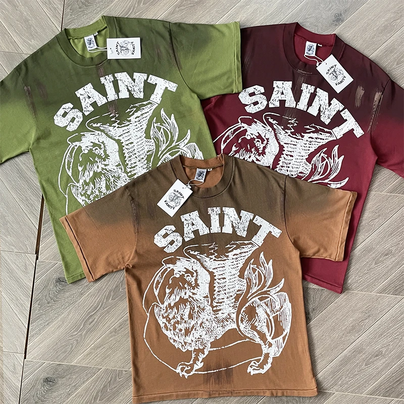 

Футболка Saint Vani из чистого хлопка с принтом, молодежная, модная, дышащая, повседневная, с круглым вырезом, с логотипом
