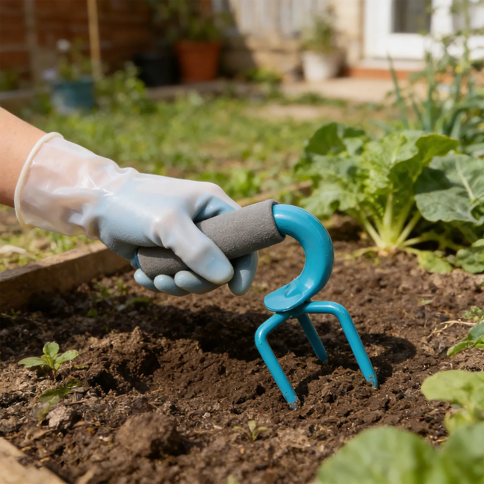 Manganese Steel Garden Fork Heavy Duty Soil Cultivator Ergonomic Non Slip Handle Raised Beds Root Vegetable