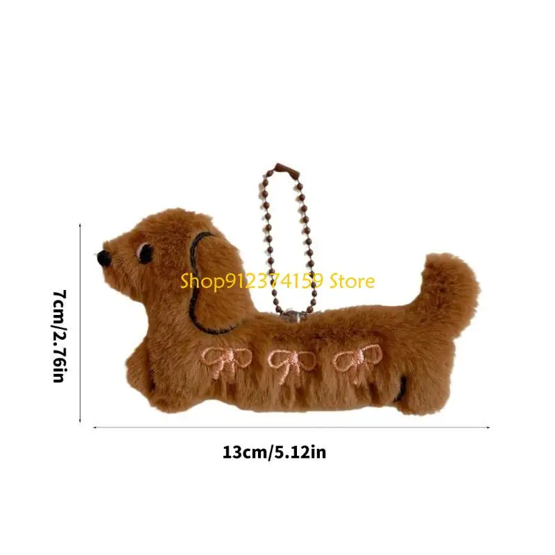 

G5AE Modern The Dachshund Plush Cartoon Cartoon Cartoon Dog Sagm Bag Sante для сумков и ключей
