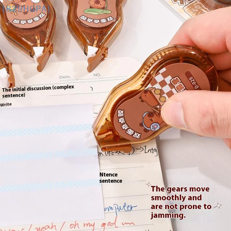 2Pcs Cartoon Capybara Press-On Dot Kleber Roller Klebeband Große Kapazität doppelseitiges Klebeband Abgabe Stift hand Konto Band