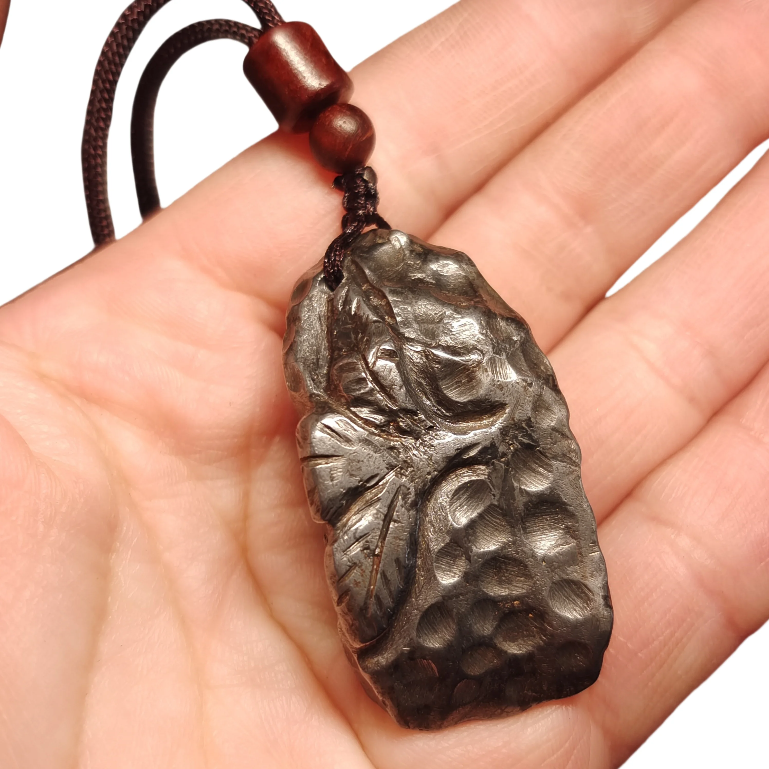 Muonionalusta meteorite Hand carving pendant Natural iron meteorite pendant Meteorite slice Handmade jewelry-LK160-LK169