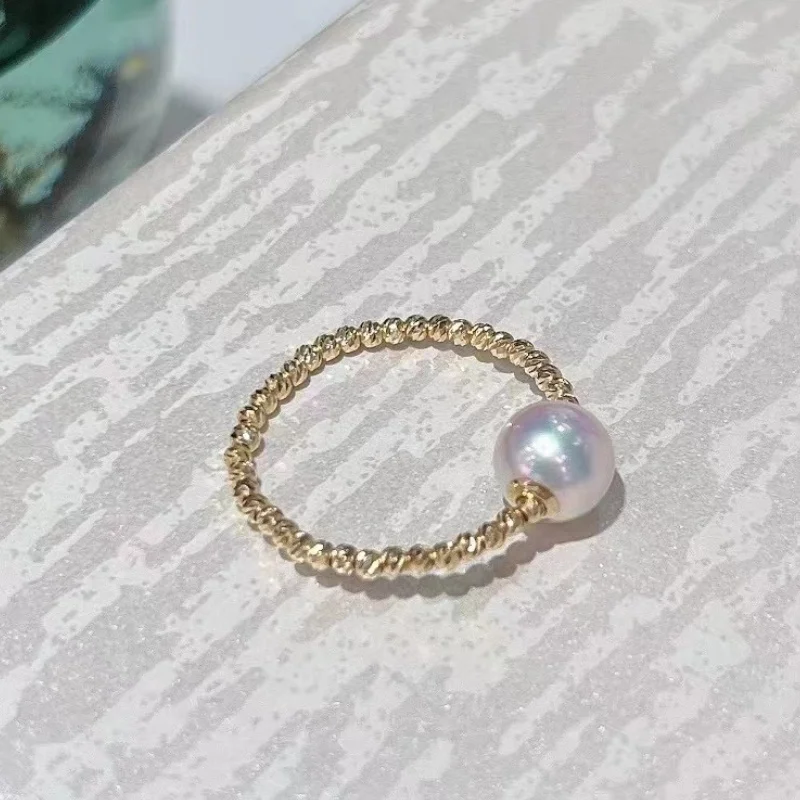 

SGARIT 925 Sterling Silver Natural Freshwater Pearl Ring for Women Elegant Temperament Fashion Finger Ring Perfectly Round