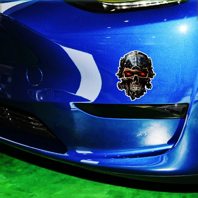 2024 New Design Skeleton Head Car Stickers Auto Door Body Styling Motorcycle Tank Waterproof Decals Computer Skull Decoration view 2