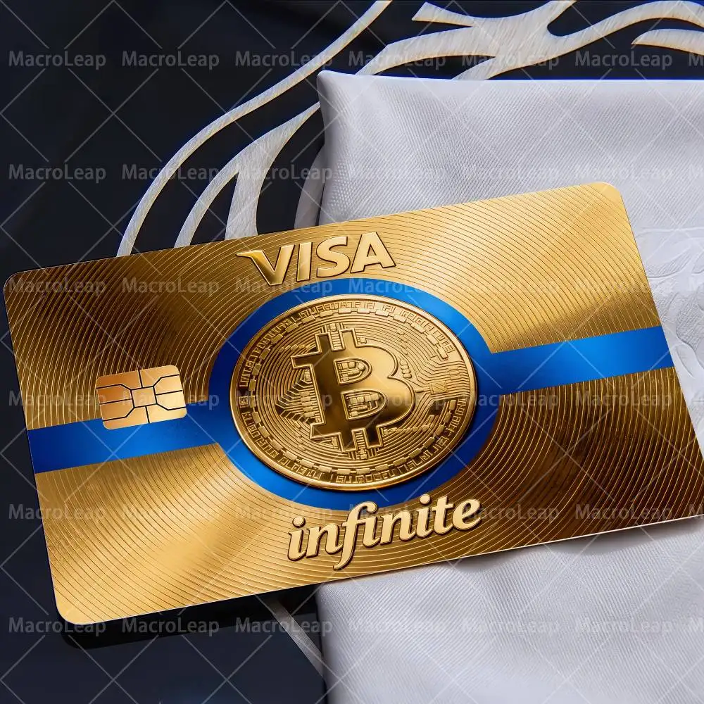 Bitcoin Style Golden Infinity Credit Card Sticker Scratch Resistant PVC Decor Decal For Credit Transit Debit Keys