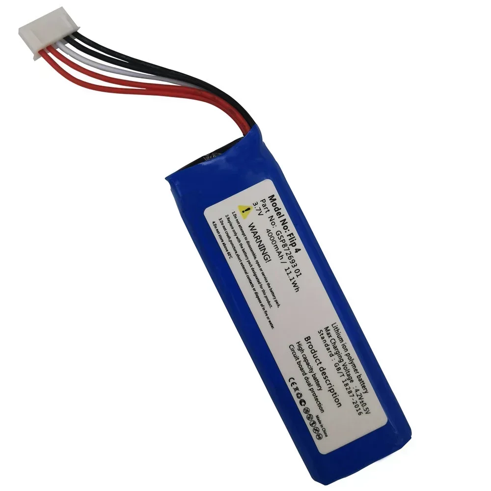 Replacement Battery For JBL Flip 4 and Flip4 Special Edition, GSP872693 01, 3.7V, 4000mAh, Fast Shipping, 2024 Years