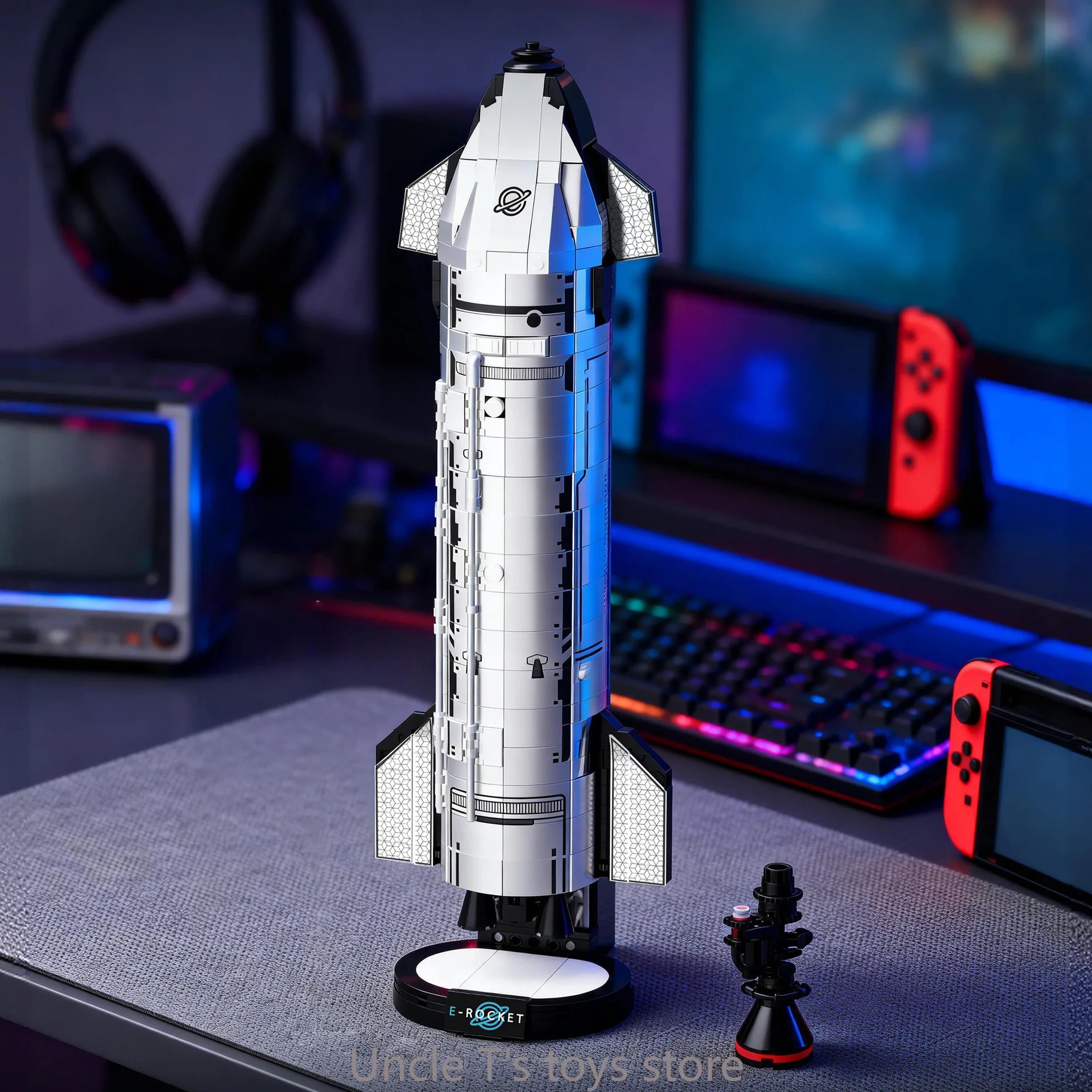 824Pcs Space Starship Rocket Blocks High Quality Sci-Fi Mars Exploration Model Kit for Adults Educational Construction Toy Gift