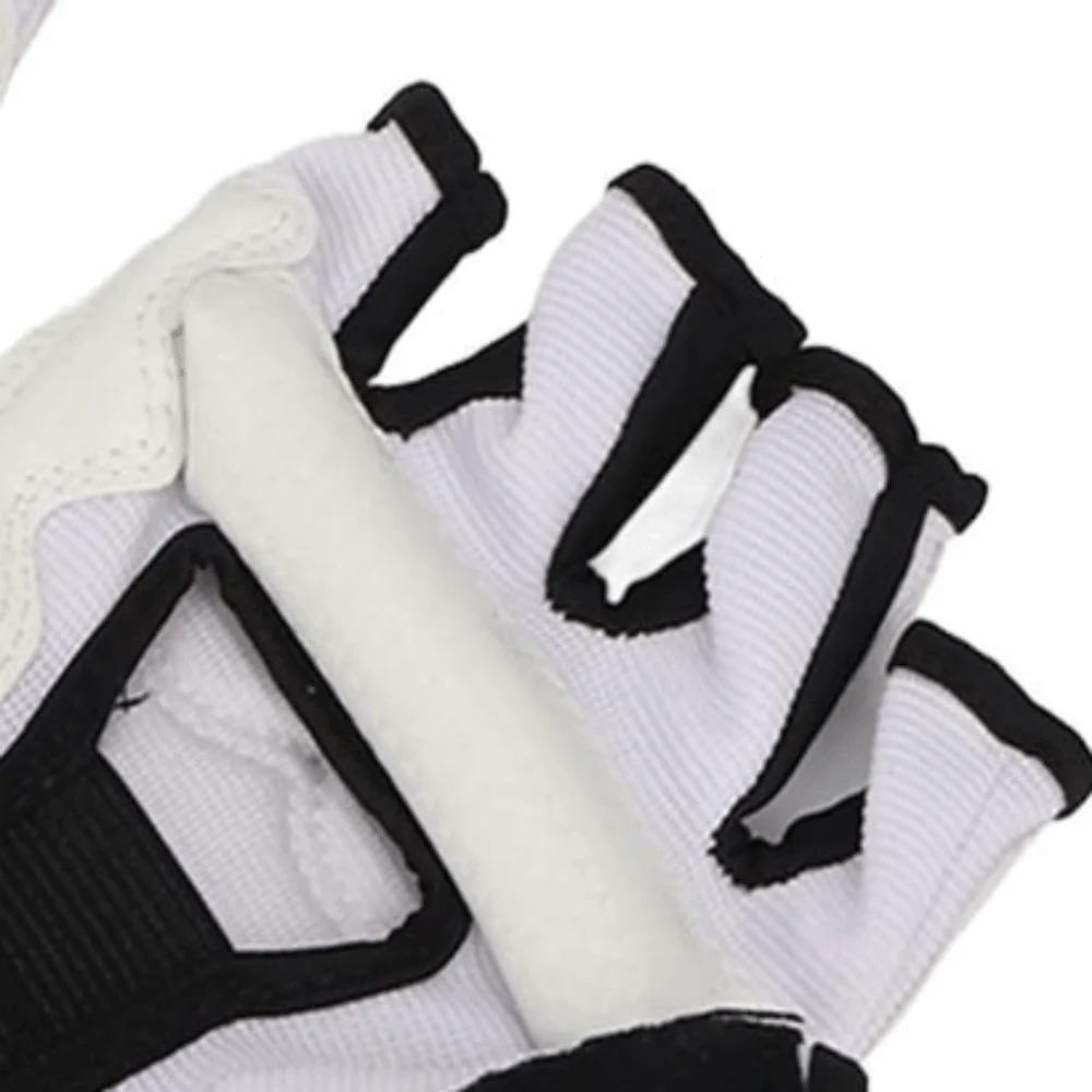 Durable PU Taekwondo Sparring Gloves Half Finger White Fighting Gloves M/L Kickboxing Gloves For Sparring